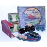 No. 2 Hornby clockwork goods set box, minus fitments, containing set an extra track with late