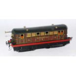 Hornby Metropolitan 0-4-0 clockwork locomotive, roof repainted chips and scratches to sides and ends