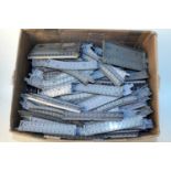 A large box of 00 gauge 2-rail track, various makes, includes some points and cross overs, condition