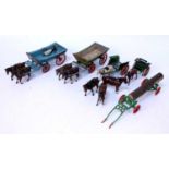 One tray containing a quantity of various Britains original and later repainted horse drawn