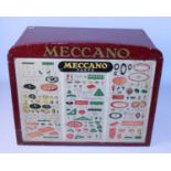 Meccano Dealers six-drawer cabinet 1950s maroon, complete with original header board and display