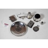 A small collection of miscellaneous items, to include a George V silver vesta, of plain