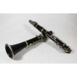 A two-piece clarinet