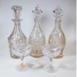 A small collection of miscellaneous glassware, to include a pair of Waterford crystal cut glass
