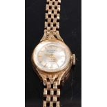 A 9ct yellow gold Rotary 17-jewel incabloc manual wind wristwatch, having a round silver baton