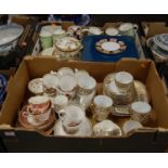 Three boxes of miscellaneous china, to include a Japanese Meito China part tea service, Royal Albert