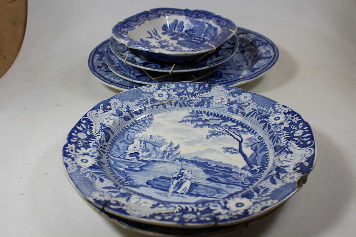 A collection of various ceramics, to include a blue and white transfer decorated dish in the - Image 6 of 7