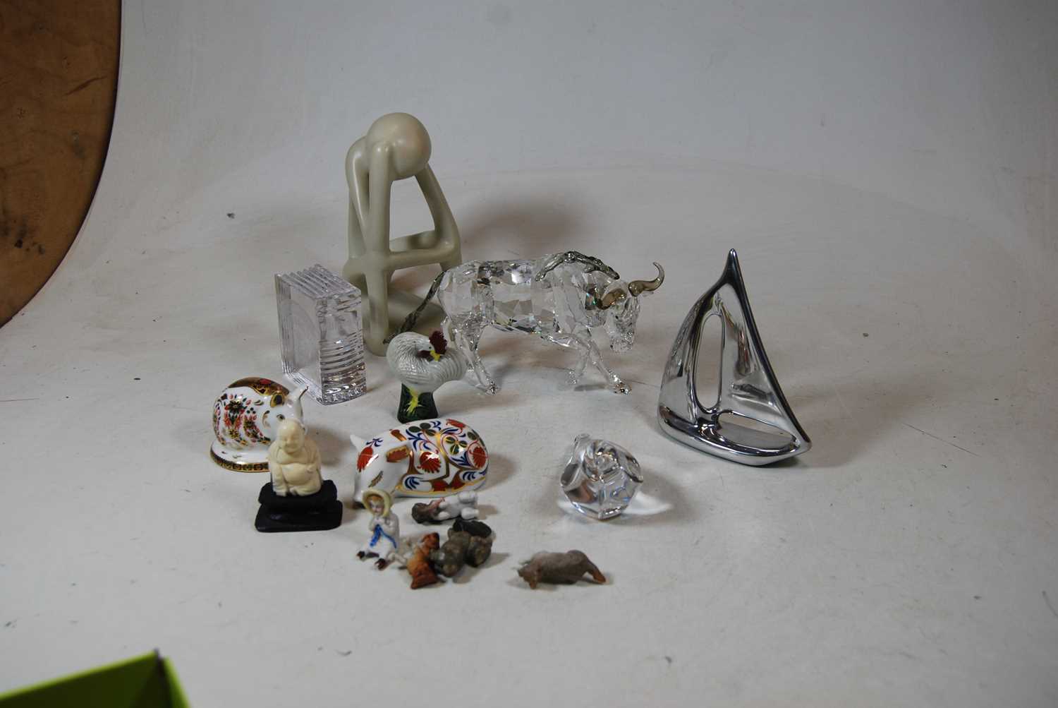 A small collection of miscellaneous items, to include Royal Crown Derby desk ornaments in the form - Image 2 of 5