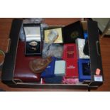 A box of miscellaneous items, to include a boxed Swarovski Little Star ornament, various