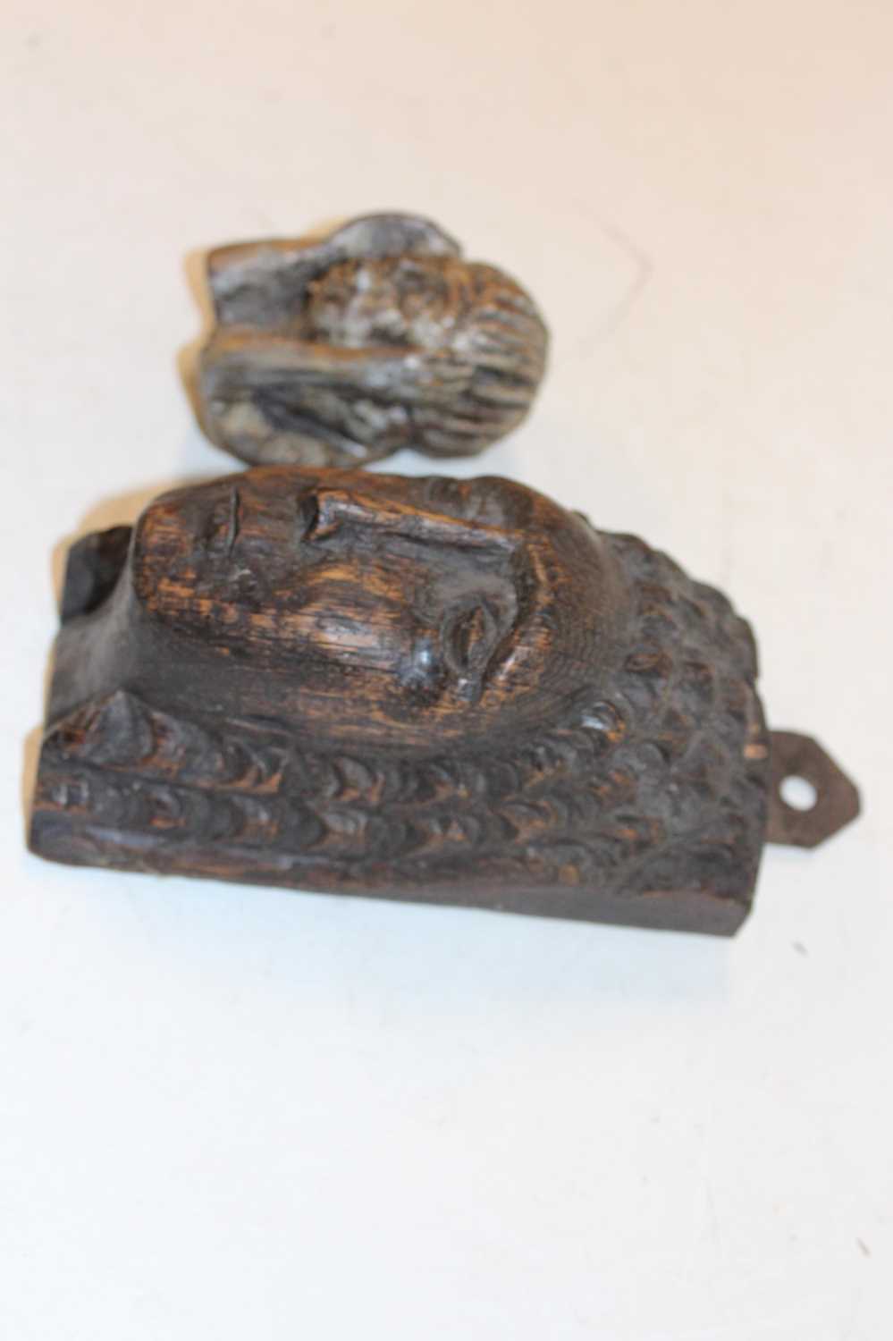 A collection of various items, to include a 19th century carved oak boar's mask, carved oak - Image 7 of 16