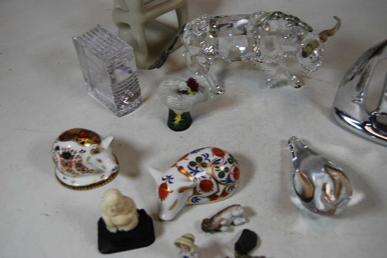 A small collection of miscellaneous items, to include Royal Crown Derby desk ornaments in the form - Image 4 of 5