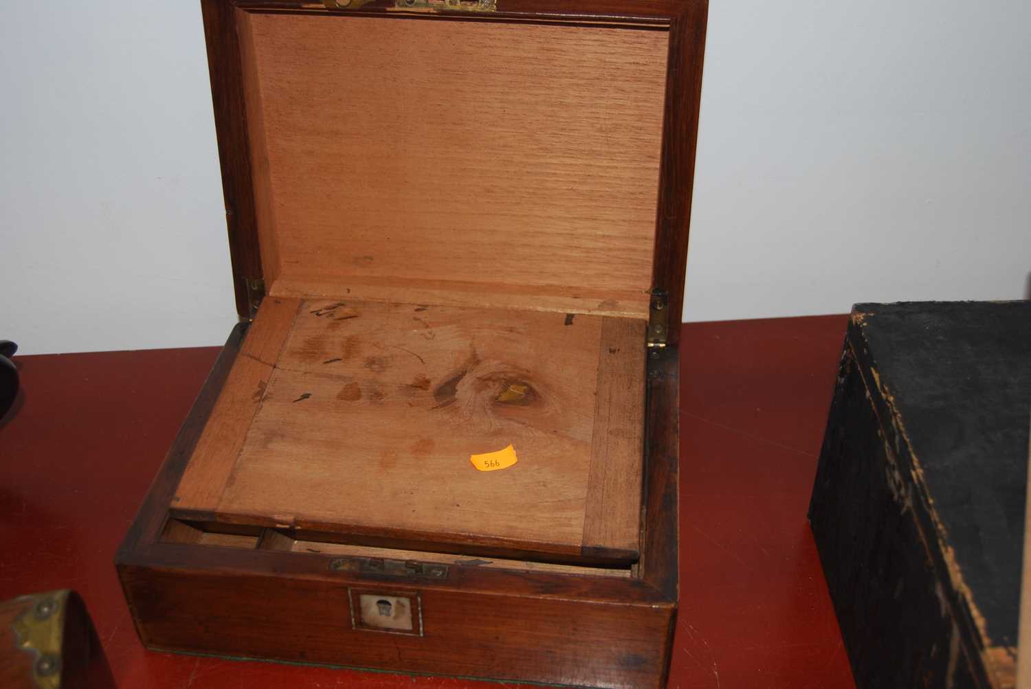 A Victorian walnut and brass mounted box, the hinged lid inset with an oval porcelain plaque - Image 18 of 19