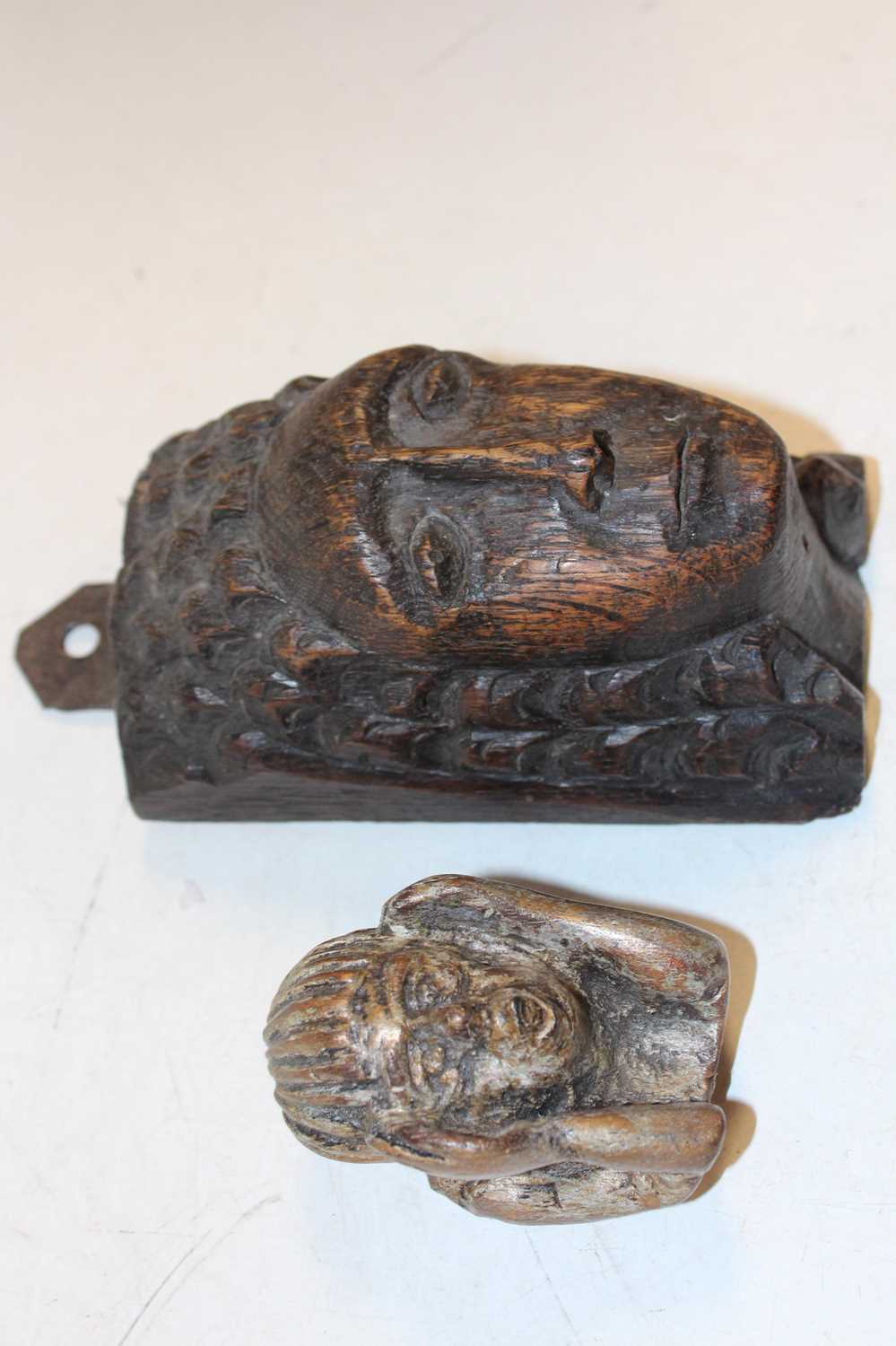 A collection of various items, to include a 19th century carved oak boar's mask, carved oak - Image 6 of 16