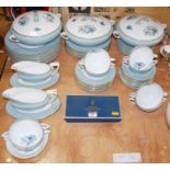 A Royal Worcester 8-place setting tea and dinner service, in the Woodland pattern