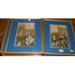 A set of six Indian prints, depicting ceremonial scenes, each 24 x 14cm, in gilt framesCondition