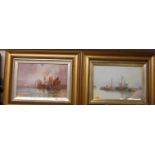 Hugh Percy Heard (1866-1940) - Pair; Harbour scenes, watercolours, each signed lower right, 25 x