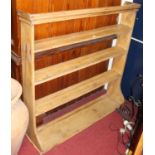 A 19th century rustic close nailed pine upper rack from a dresser, width 127.5cm