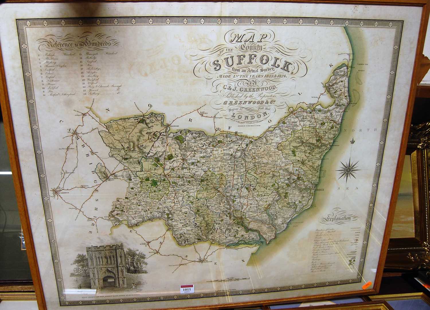 Joshua Neele - engraved map of the County of Suffolk, from an actual survey made in the years 1823/