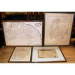 J. Cary - County map of Herefordshire, colour engraving, 26 x 21cm; together with county maps for