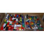 Two boxes of diecast toys to include Matchbox Ferrari, Berlinetta, Matchbox refuse truck etc