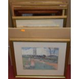 Assorted pictures and prints, to include Joan Cawley - pastel, Stephen Binks - Bury St Edmunds