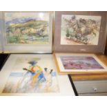David Giffard (1931-2018) - La Finca - Spanish landscape, watercolour, signed and dated '97 lower