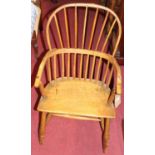 A 19th century rustic elm and fruitwood stickback Windsor elbow chair, width 49.5cmCondition report: