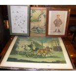 Assorted prints, to include Doris Zinkeisen - The Regency Times, Spy print etc (5)