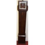 An Art Deco oak grand-daughter clock, having a striking and chiming movement, height 141cm