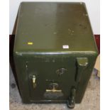 An early 20th century cast iron single door floor safe by Ratner of London, with key, height 64cm,