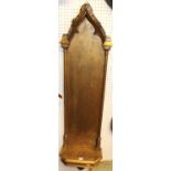 A late 19th century giltwood Gothic Revival wall mounted sculpture stand, (lacking finial and