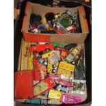 One box containing a quantity of mixed diecast to include Matchbox Super Kings etc