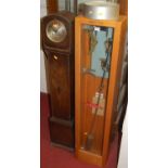 A. Gent of Leicester GPO Master clock & slave - in beechwood case, h.129cm; together with an oak