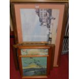 Assorted pictures and prints, to include after Peter Scott - Ducks in Flight