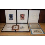 Assorted reproduction prints, to include after Picasso and Magritte; H Pennington - Pair of maritime