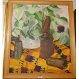 Garth Chapman - Africana, oil on canvas, signed with monogram and dated '90 lower right, 60 x 50cm