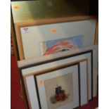 Assorted pictures and prints, to include landscape watercolours