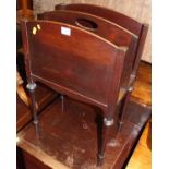 A mahogany two division portable magazine stand, width 39.5cm
