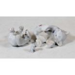 A Royal Copenhagen Danish porcelain model of a recumbent bear having printed mark verso numbered