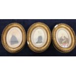 Late 19th century English school, a set of three head and shoulders portraits depicting a lady, a