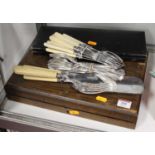 A collection of miscellaneous cutlery to include fish cutlery, fish servers, cake slice etc