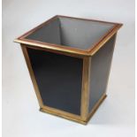A black and gilt painted waste-paper bin, of square tapering formCondition report: Painted wood.