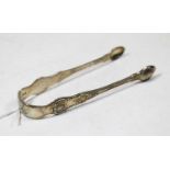 A pair of 19th century silver sugar tongs, in the Kings pattern