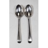 A pair of 18th century silver serving spoons, 3.6oz