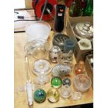 A collection of miscellaneous mid-20th century and later glassware, to include a mallet shaped