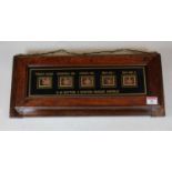 A circa 1900 mahogany butlers/servants bell-box, of rectangular form, marked HW Sutton, 2 Station