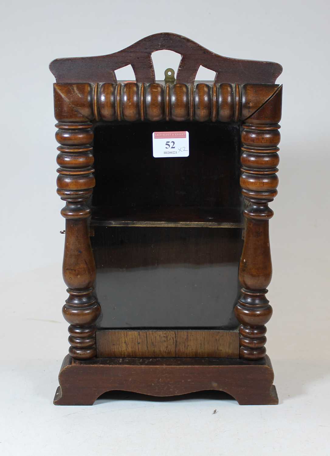 A late Victorian and later adapted mahogany clock case; together with a four drawer table-top - Image 4 of 5