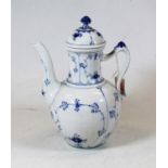 A Royal Copenhagen Danish porcelain coffee pot and cover, having underglaze blue floral