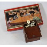 A box of miscellaneous items, to include a bakelite cased telephone, a boxed table Blow-football