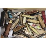 A large collection of assorted pocket knives, 19th century and later, to include Continental and